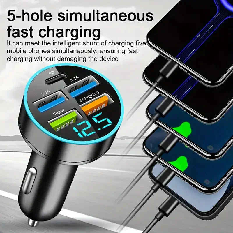 Car Charger Adapter 5 USB Port