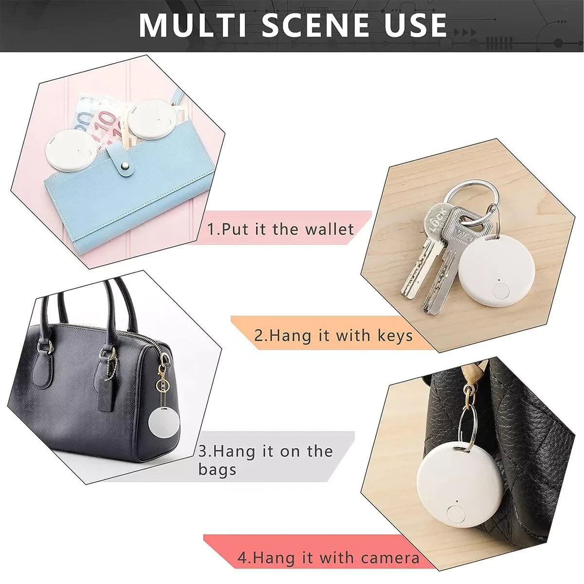 Bluetooth Mini GPS Tracker 2 pack Key Tag Device