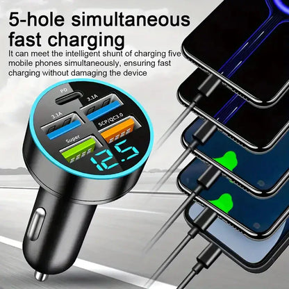 Car Charger Adapter 5 USB Port