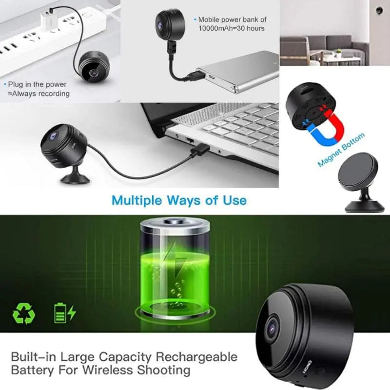 Wireless Smart Security Cam - WiFi Mini Camera 1080P