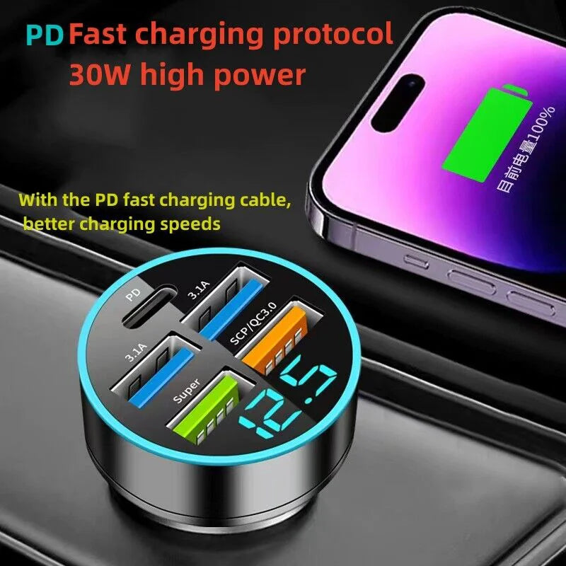 Car Charger Adapter 5 USB Port