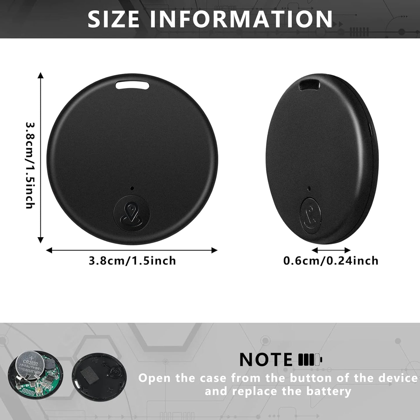 Bluetooth Mini GPS Tracker 2 pack Key Tag Device