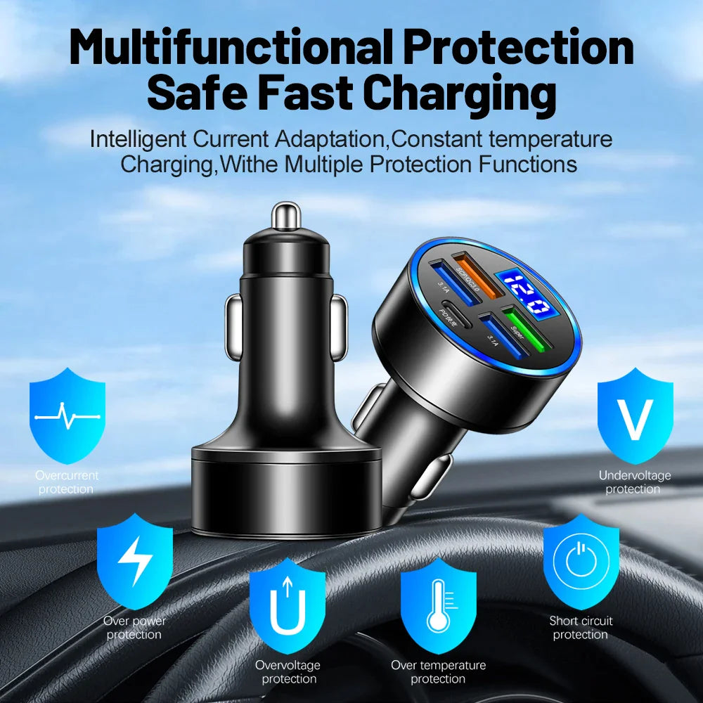 Car Charger Adapter 5 USB Port